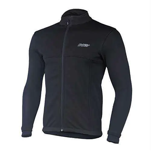 bpbtti Men’s Softshell Cycling Thermal Jacket Windbreaker Coat for Winter (Large, Black)